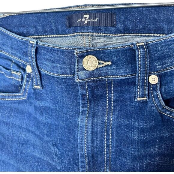 7 for all Mankind Cropped Alexa Jeans Size 27 Dark Wash Classic Closet Staple - Picture 5 of 15